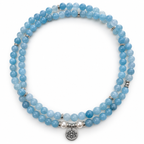 Aquamarine Mala Necklace – additional jewellery photograph showing gemstone colours and design