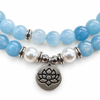 Aquamarine Mala Necklace – additional jewellery photograph showing gemstone colours and design