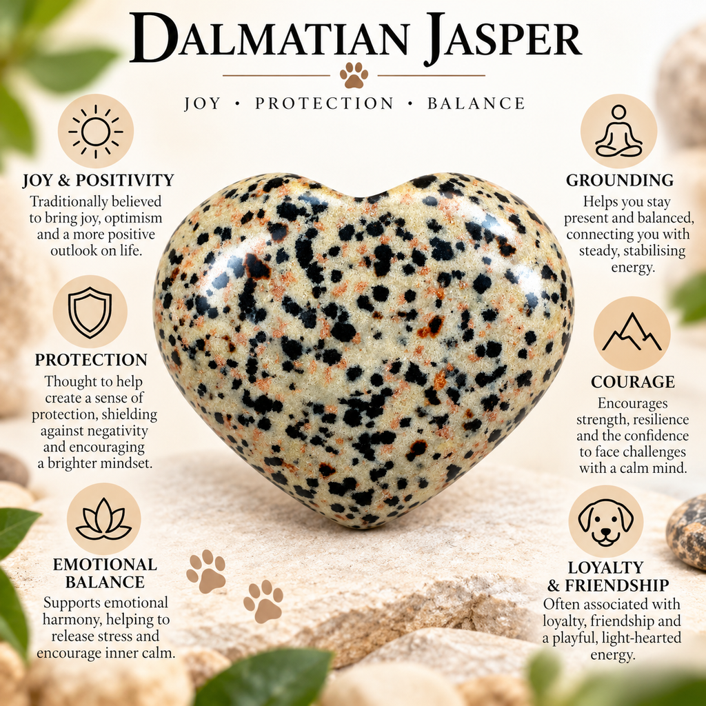Dalmatian Jasper palm stone traditional spiritual associations guide