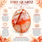 Fire Quartz Palm Stone – Natural Crystal