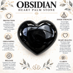 Black Obsidian heart palm stone traditional spiritual associations guide