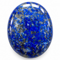 Polished Lapis Lazuli palm stone showing natural colour and markings