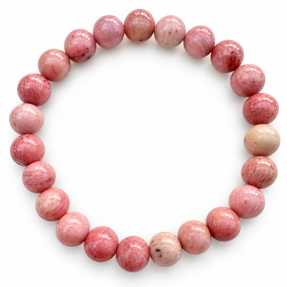 Rhodochrosite Crystal Bracelet – additional jewellery photograph showing gemstone colours and design