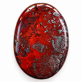 Polished Red Jasper Hematite palm stone with red and silvery grey patterns
