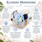 Rainbow Moonstone palm stone traditional spiritual associations guide