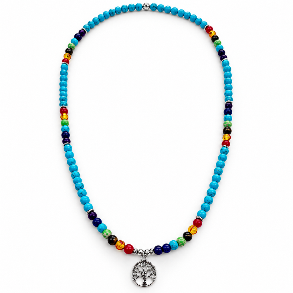 Turquoise Mala Necklace – additional jewellery photograph showing gemstone colours and design