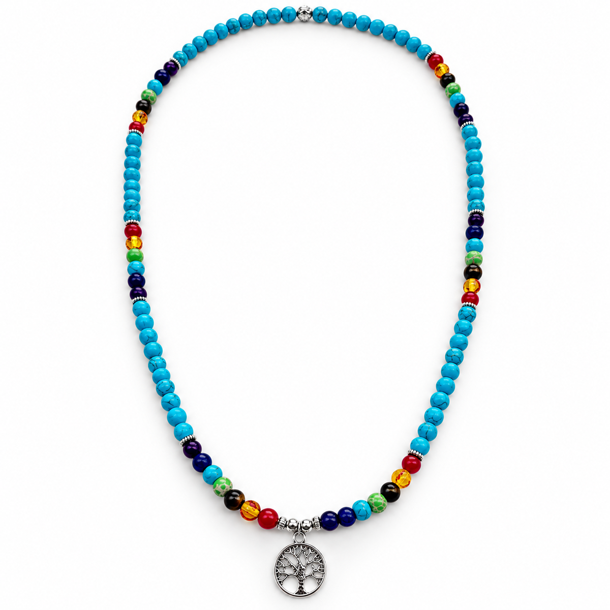 Turquoise Mala Necklace – additional jewellery photograph showing gemstone colours and design