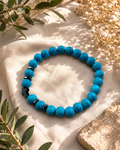 Turquoise Bead Bracelet with Christian Cross – additional jewellery photograph showing gemstone colours and design