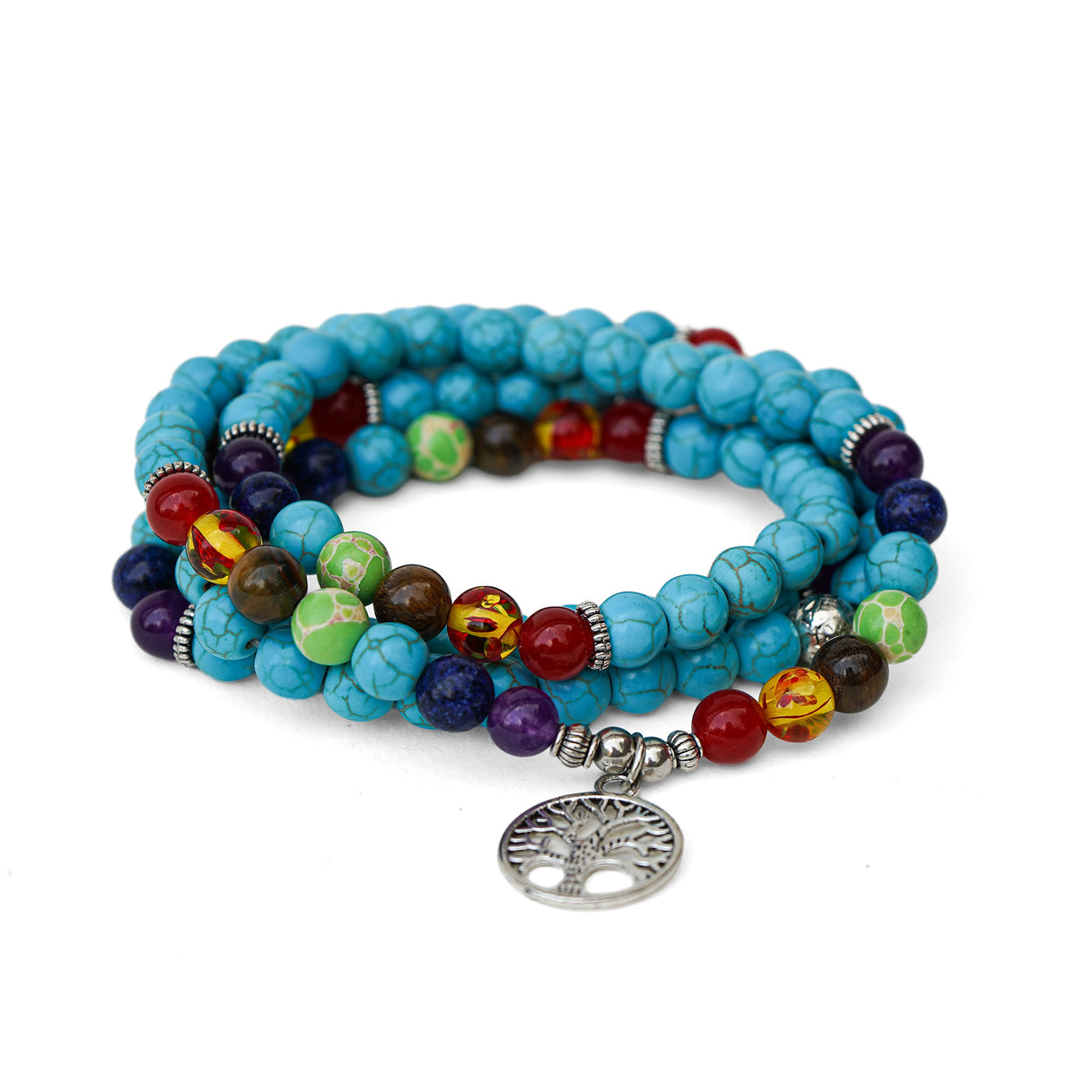 Turquoise Mala Necklace – product photograph of the jewellery