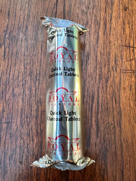 Quick light charcoal for resin incense – product and ritual photography