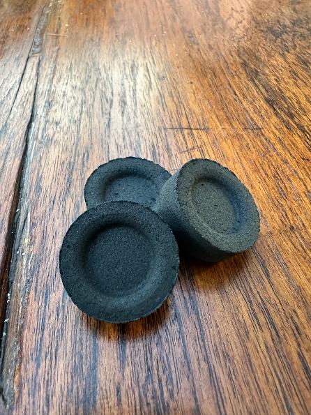 Quick light charcoal for resin incense – product and ritual photography