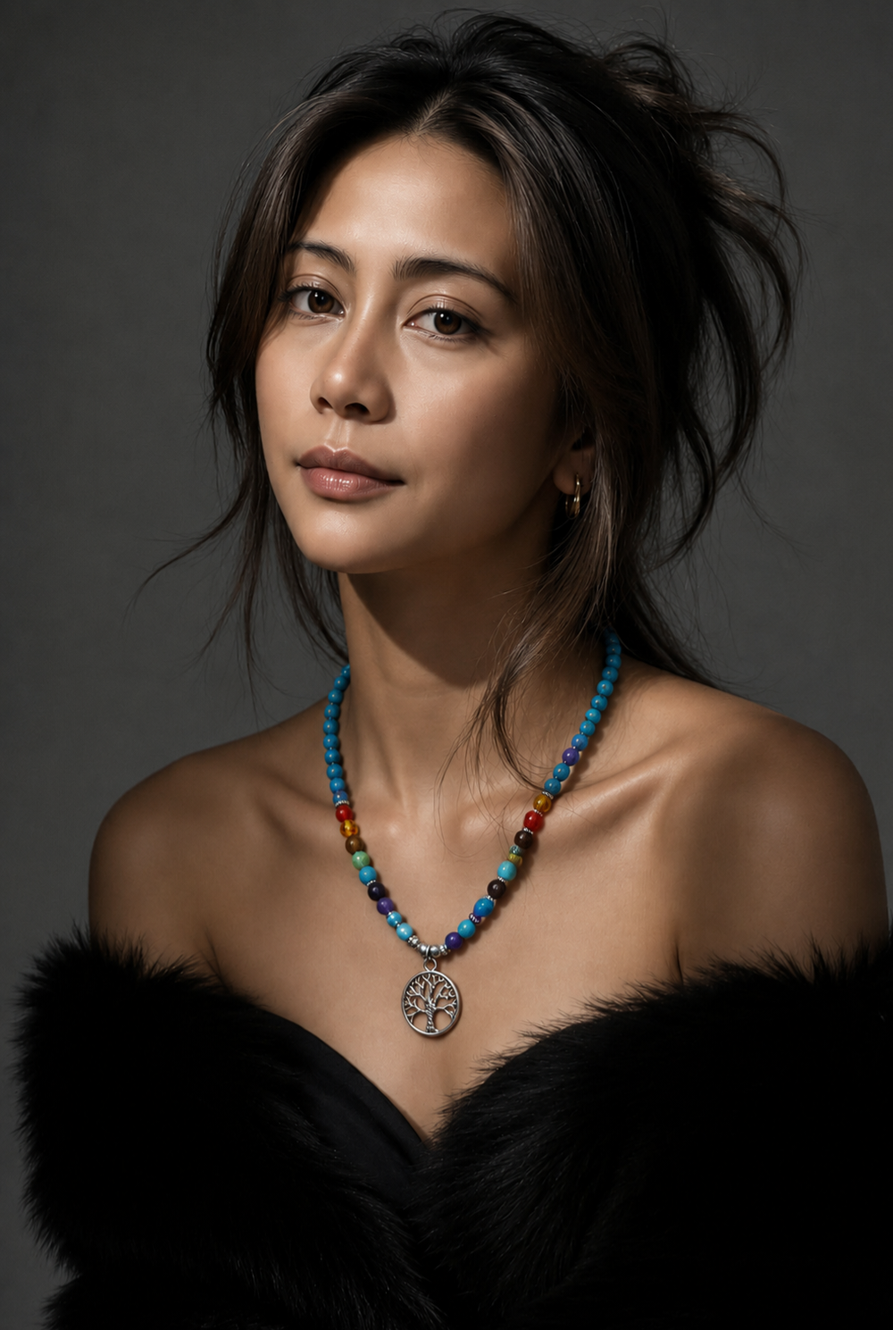 Turquoise Mala Necklace – additional jewellery photograph showing gemstone colours and design